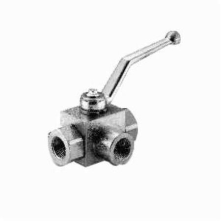 MIDLAND METAL Ball Valve, 3Way High Pressure, 3416 Nominal, UNF Threaded, 5145 psi, 22 to 212 deg F GE3L08SAE